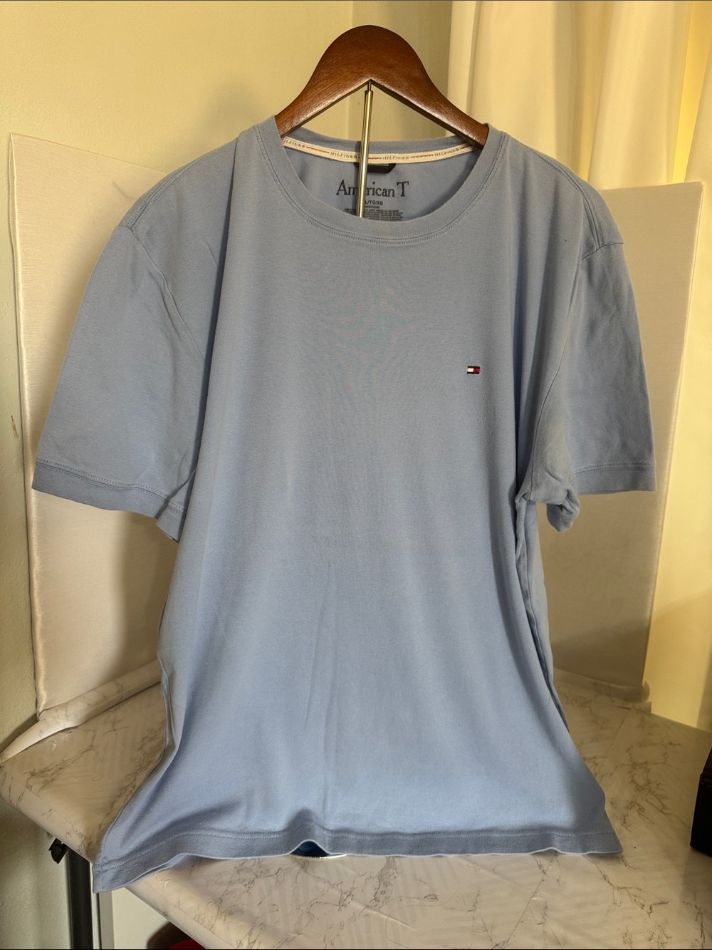 Tommy Hilfiger Light Blue Crewneck Logo T-Shirt